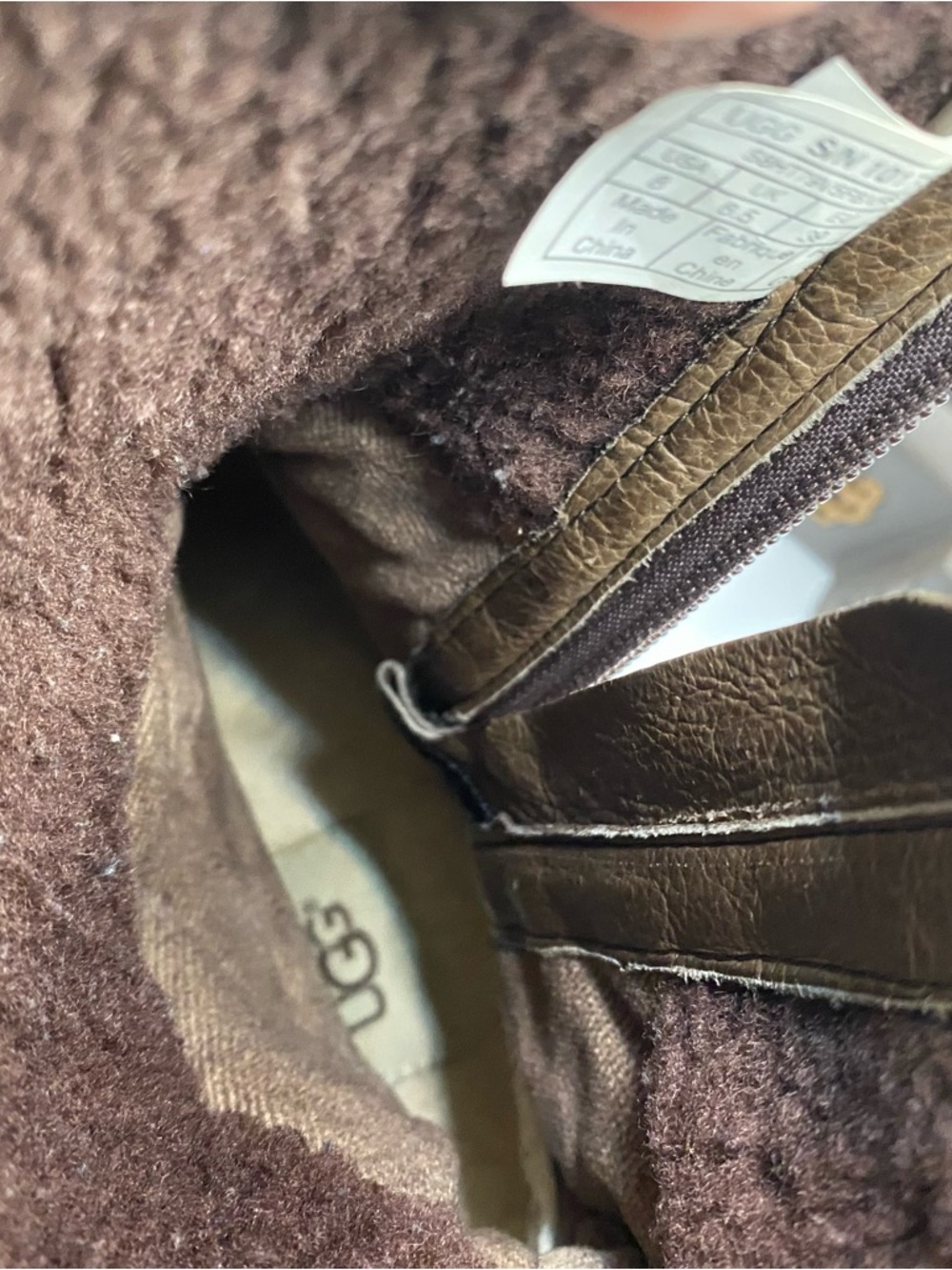 UGG Robbie Waterproof Leather Wool Boots Women's 8 Fleece Brown Buckle Outdoor - Picture 10 of 13
